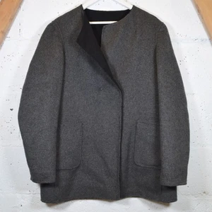Laura Ashley Wool Blend Reversible Grey & Black Mid Jacket Coat Size UK 18 - Picture 1 of 12