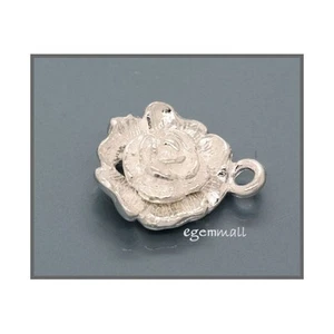 Sterling Silber Blume Laschenverschluss Knebelverschluss 13 x 17 mm #51392 - Bild 1 von 2