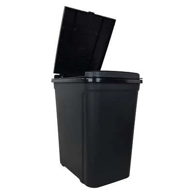 7.6 Gallon Kitchen Trashcan, Plastic Touch Top Lid Trashcan, Black,