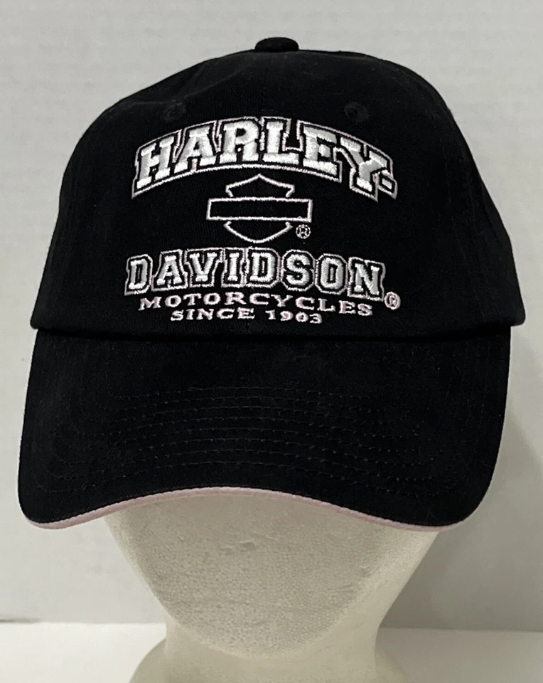 Harley Davidson Ladies Since 1903 Pink Black Logo Hat Cap Aruba Big Twin - Image 1 of 4