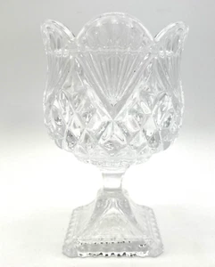 Shannon Designs of Ireland 24% Lead Crystal Pedestal Tulip Vase Candy Bowl 7" - Picture 1 of 3