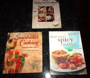 LOT OF THREE COOKING - SOUTHWEST COOKING - SPICY - WEEKLY SURVIVAL COOKBOOK - Picture 1 of 5