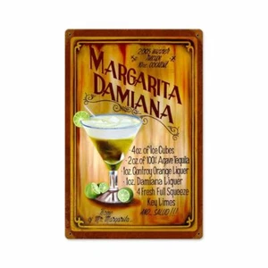MARGARITA DAMIANA DRINK 18" HEAVY DUTY USA MADE METAL BAR WARE ADVERTISING SIGN - Picture 1 of 1