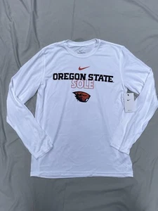 Oregon State Beavers Nike Dri-Fit Long Sleeve Athletic Shirt Men’s White Sz Med - Picture 1 of 7
