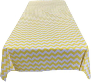 Chevron/Zig Zag Print Poly Cotton Rectangular Tablecloth - Picture 1 of 1