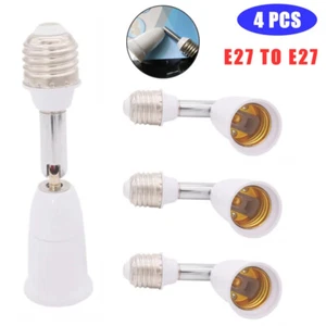 4 Pack E27 Light Socket Extender, Medium Base, Adjust Light Socket Direction - Picture 1 of 8