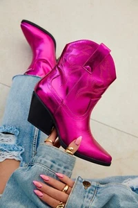 New Women's Western Embroidered Cowboy Cowgirl Ankle Boot Booties Med Block Heel - Picture 1 of 48