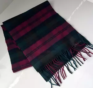 The Scotch House Scotland Scarf Plaid Cashmere Wool Fringe Multicolor 60”x12” - Picture 1 of 5