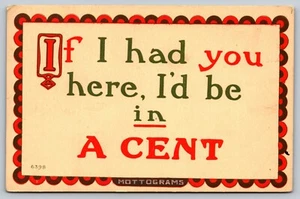 LAKE COMO PA If I had you here I'd be in A CENT MottoGrams vtg 1918 Postcard A68 - Picture 1 of 3