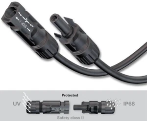 Staubli 32.0080-UR & 32.0081-UR Solar MC4 Connector w/Boot Female & Male Pair - Picture 1 of 3