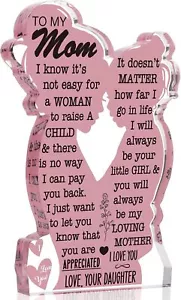 Mom Gifts from Daughter - Christmas, Birthday, Mother's Day Acrylic Plaque Sign - Picture 1 of 7