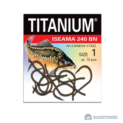ROBINSON TITANIUM ISEAMA 240BN / KARPFENHAKEN MIT ÖHR ANGELHAKEN LOSE CARP HOOKS