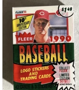 Unopened Pack 43 Cards 1990 Fleer Baseball Cards - 10th Anniversary Edition  New - Picture 1 of 2