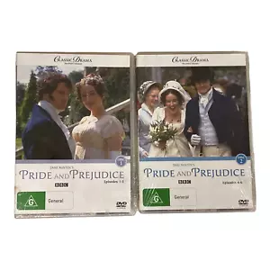 Jane Austen: Orgullo y Prejuicio Discos DVD 1 y 2 Episodios 1 - 6 Regiones 4 y 2 BBC - Imagen 1 de 7