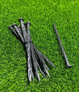 10 Stück Kunststoff Kantenpfähle, 8 Zoll, für Landschaft Verankerung Spikes Rasen, schwarz - Bild 1 von 1