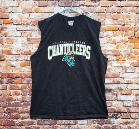 🔥 Coastal Carolina Chanticleers Black Sleeveless Shirt Men's Large L NCAA Cover