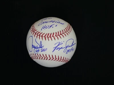 FERGIE JENKINS LARRY WALKER SIGNED OMLB BASEBALL W/ "TWO CANADIAN HOF'S" JSA COA - Image 1 of 4