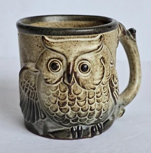 Vintage UCTCI Japan Pottery Stoneware Owl Mug Whimsical MCM 8oz. 3" **Rare** - Picture 1 of 9