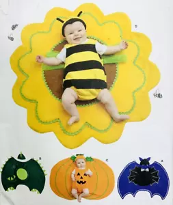 Simplicity S9844 Baby Halloween Costume Pattern Bee Dragon Dino Pumpkin Bat +Hat - Picture 1 of 14