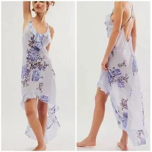 Free People NWOT Intimately Getting Out Slip Floral Dress in Blue Size Small - Picture 1 of 5
