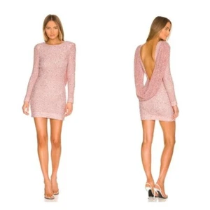 retrofete NEW Mertzi Formal Sequins Embellished Dress in Pastel Pink Size M - Picture 1 of 10