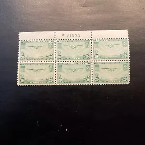 US Stamp Scott #C21 CHINA CLIPPER 1935-37 PLATE BLOCK OF 6 AIRMAIL MNH - Picture 1 of 2