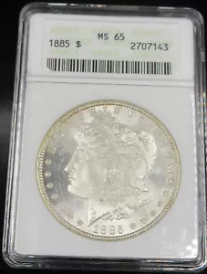 1885 Morgan Dollar ANACS MS65 Soap Box Holder - FREE SHIPPING - Picture 1 of 2