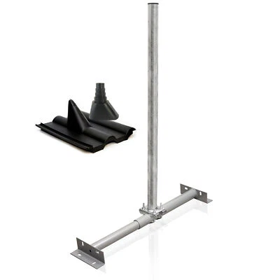 PREMIUMX Soporte para vigas de techo 1 m SAT mástil de techo soporte para vigas soporte para vigas Frankfurt