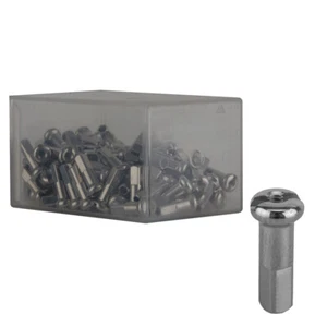 DT Swiss Brass Spoke Nipple 2.0 x 14mm Silver Box of 100 - Picture 1 of 1