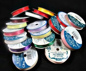 "Cinta #54 Lote de 18 Nuevos de Colección Muchos Colores Artesanía 180 yardas Ancho Estrecho" - Imagen 1 de 8