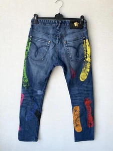 Gianni Versace Colored Paint Medusa Jeans - Picture 1 of 20
