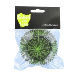Cupcake Cases Muffin Bun Fairy Cake Baking Cups 25 Foil Lined Spiderweb - Picture 1 of 1