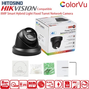 Hikvision kompatible 8MP 4K ColorVu IP Kamera Smart Dual Light Mikrofon schwarz - Bild 1 von 10
