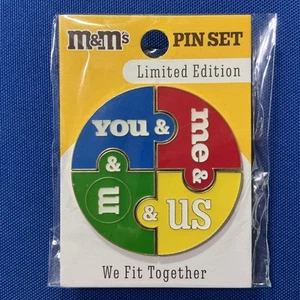 M&M’s Collector 4 Pin Set M&M World LE - You & Me & Us & M - We Fit Together - Picture 1 of 2