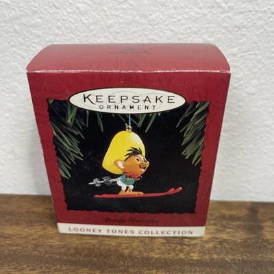1994 Looney Tunes Hallmark Keepsake Ornament Speedy Gonzales on Skis New A2 - Image 1 of 2