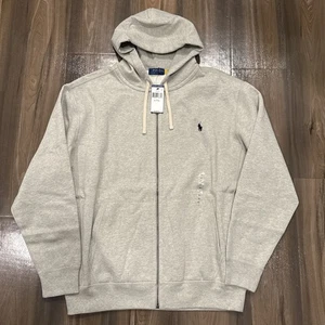 Polo Ralph Lauren Waffelstrick Hoodie Sweatshirt mit durchgehendem Reißverschluss grau Herren Größe XL-T neu mit Etikett - Bild 1 von 6