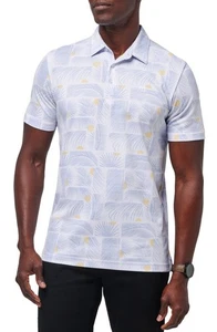 NEW Men's Small Travis Mathew Perfect Golf Polo Sun Guilt Hawaiian floral White - Picture 1 of 4