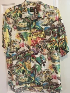 Vintage Jams World Hawaiihemd Cuban Cigar Habana Herren XL SCHADEN AM RÜCKEN - Bild 1 von 16