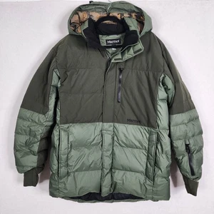 $350 MARMOT Sz XL Mens Ski Jacket 700 Goose Down Recco 10K Waterproof Green EUC - Picture 1 of 21