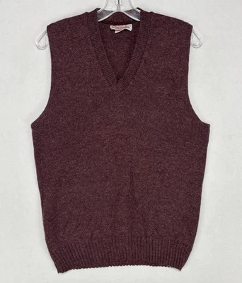 Vintage Shetland Wool Sweater Vest Size M Fall River Knitting Mills Grandpa USA Foto 1 de 4