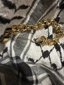 12k Gold Filled Vintage Double Link Charm Bracelet with Safety Chain 7.3” - Picture 1 of 10