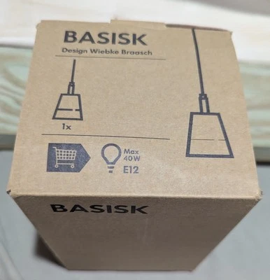  IKEA, LÁMPARA DE LUZ COLGANTE BASISK, CRISTAL BLANCO, SIN CABLEADO SOLO ENCHUFE, juego de 3 Foto 1 de 3