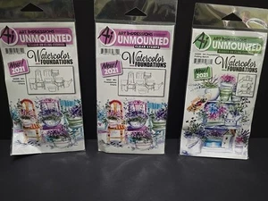 Art Impressions Watercolors Rubber And Cling Stamp Lot. # 5432R, 5432, & 5435R - Picture 1 of 5