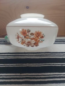 Vtg Milk Glass Ceiling Light Shade Floral 8.5" Globe Fixture Replacement - Picture 1 of 7