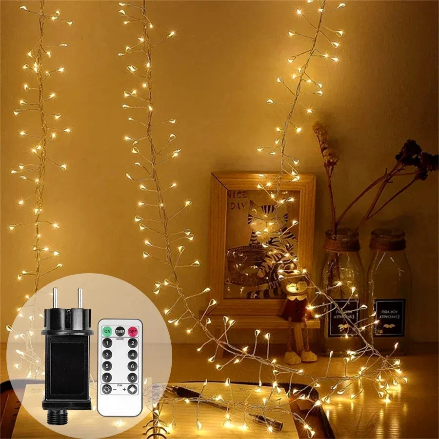 BRANDED 36M Cluster LED String Fairy Lights Wire Outdoor Christmas Party Light Garland