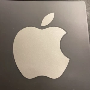 Apple Logo Sticker Genuine Silver MacBook iPad Bumper Window Decal 3”x3.5” - Picture 1 of 2