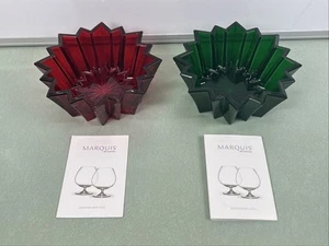 Centrotavola Marquis Waterford MQ Star rosso e verde ciotola vetro decorazione - Foto 1 di 8