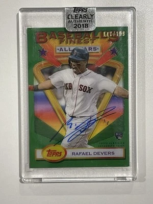 2018 Topps Clearly Authentic Rafael Devers /199 Baseball's Finest Rookie Auto - Image 1 of 2