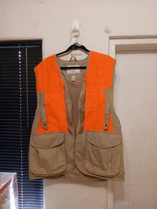 ORVIS - Padded Safety Game Pouch Mens Sz L Hunting Vest Mesh Neon Orange  - Picture 1 of 23