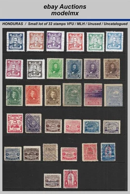 Гондурас - небольшой лот из 32 марок, VFU / MLH / неиспользованные - не каталогизированные - Изображение 1 из 2